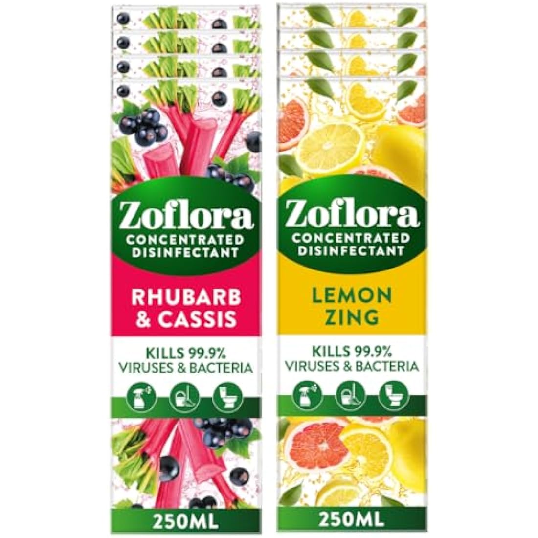 Zoflora Concentrated Disinfectant - Mixed 8 x 250ml Multi-Surface Pack