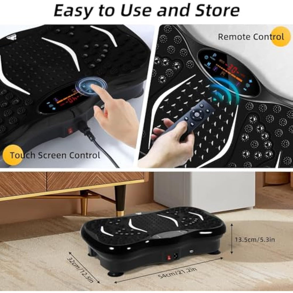 EVOLAND Vibration Plate Exercise Machine with Bluetooth & Resistance Bands