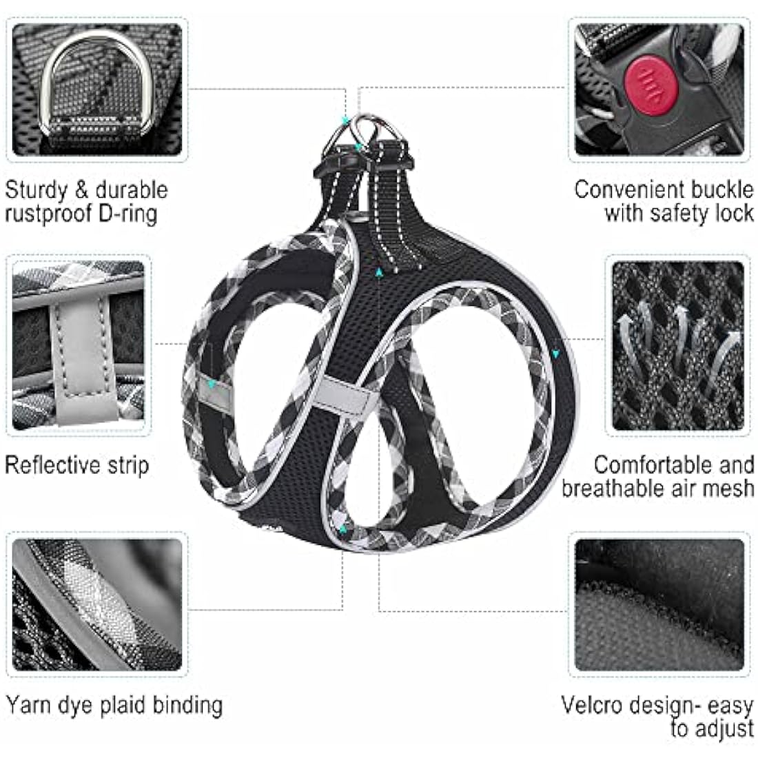 No Pull Dog Harness and Lead Set | Reflective Mesh Vest