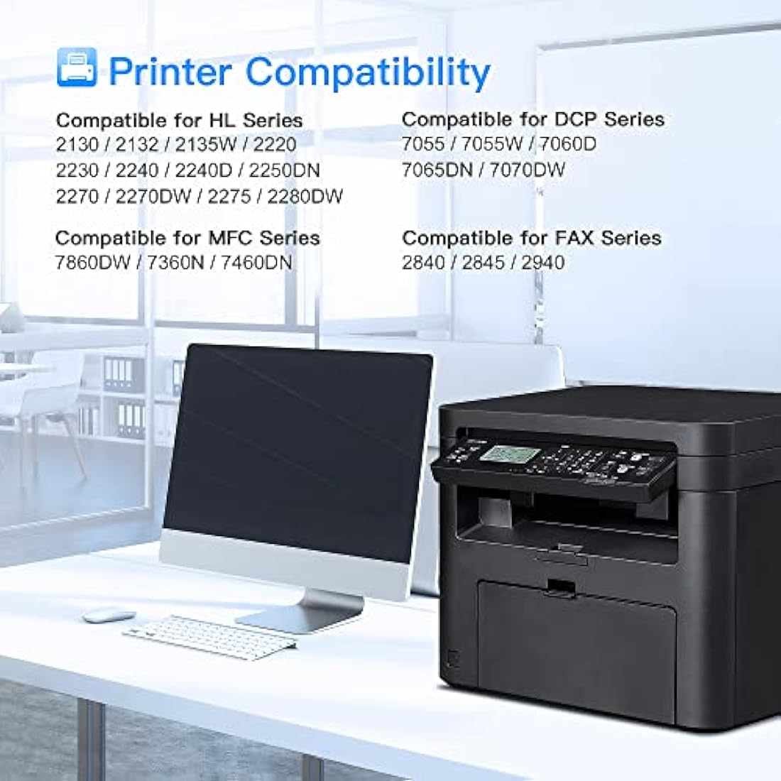 LxTek Compatible Brother TN2220 Black Toner Cartridge - 4-Pack