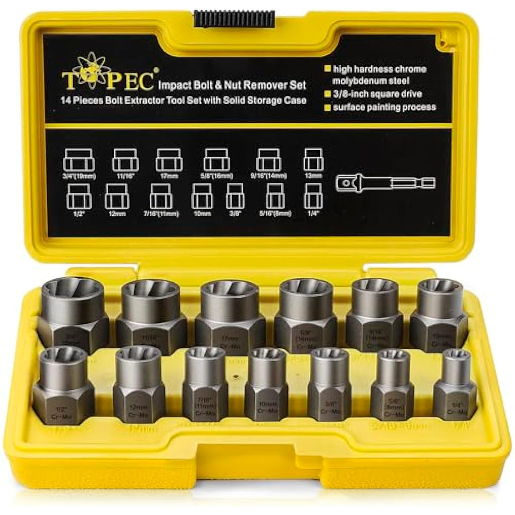 13+1 Piece Impact Bolt & Nut Remover Set | 3/8" Drive