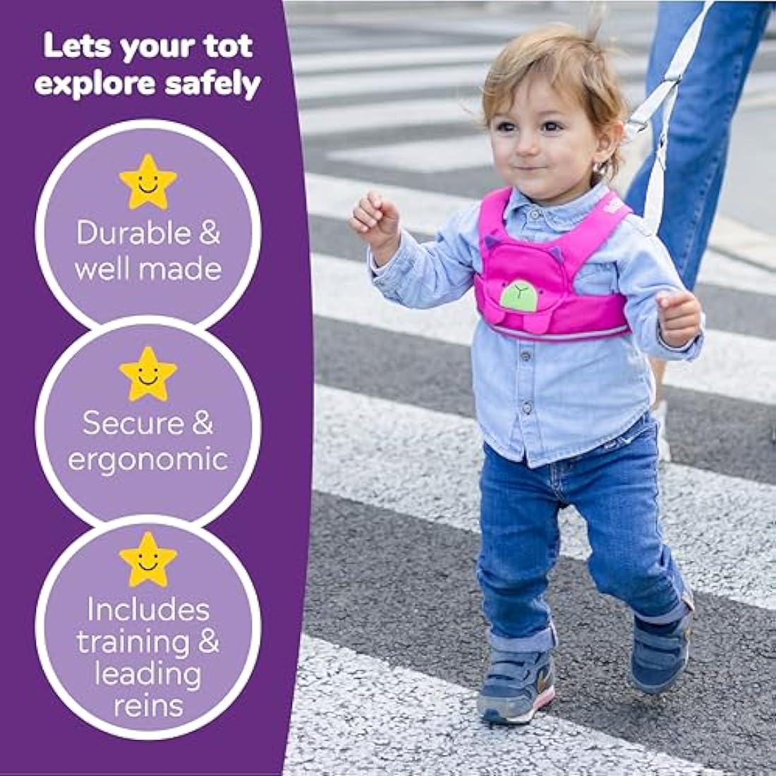 Trunki ToddlePak Baby Walking Reins & Safety Harness – Betsy Bear Pink