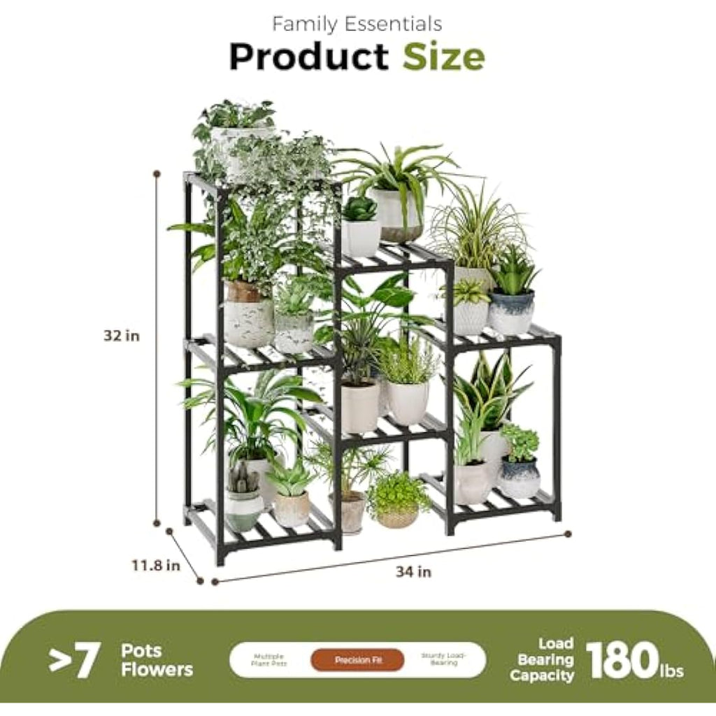 Bamworld 7-Tier Bamboo Plant Stand – Indoor Outdoor Ladder Shelf