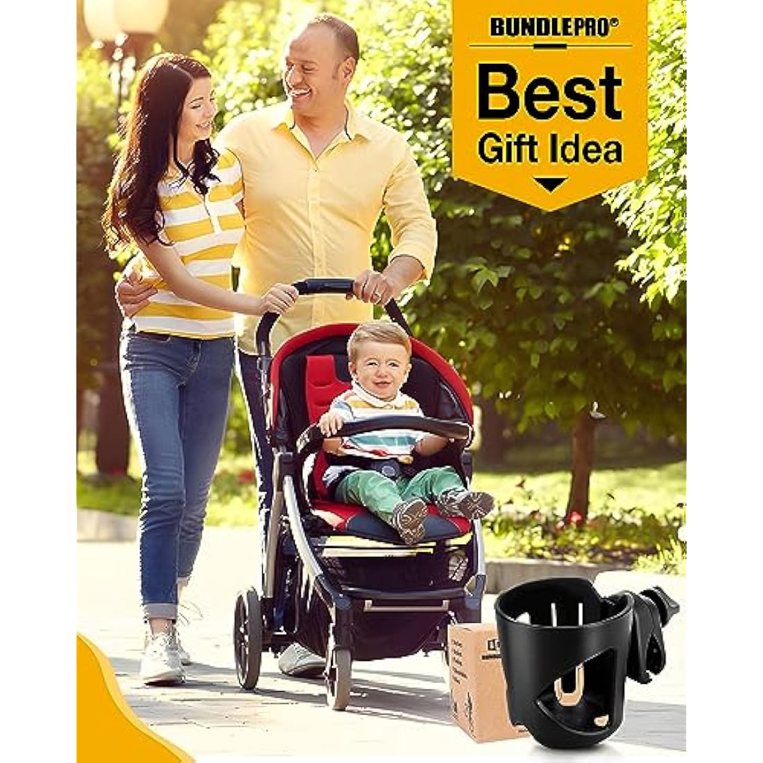 Jolof Store Universal Stroller Cup Holder – 360° Rotation Drink Holder