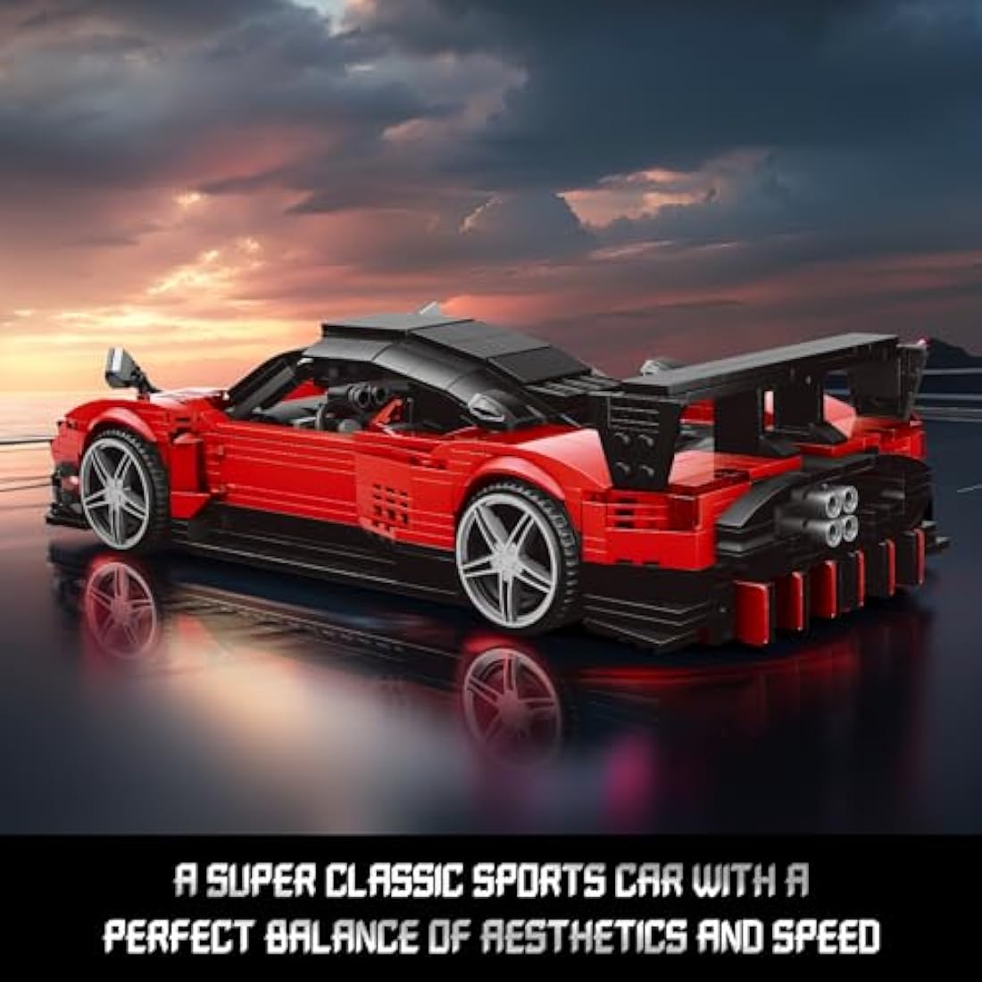 JMBricklayer Zonda R Supercar Building Set - 1278 Piece Racing Car Model