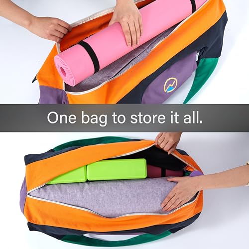 JoYnWell Extra Large Yoga Mat Bag | 12oz Canvas Full Zip Pilates Carrier