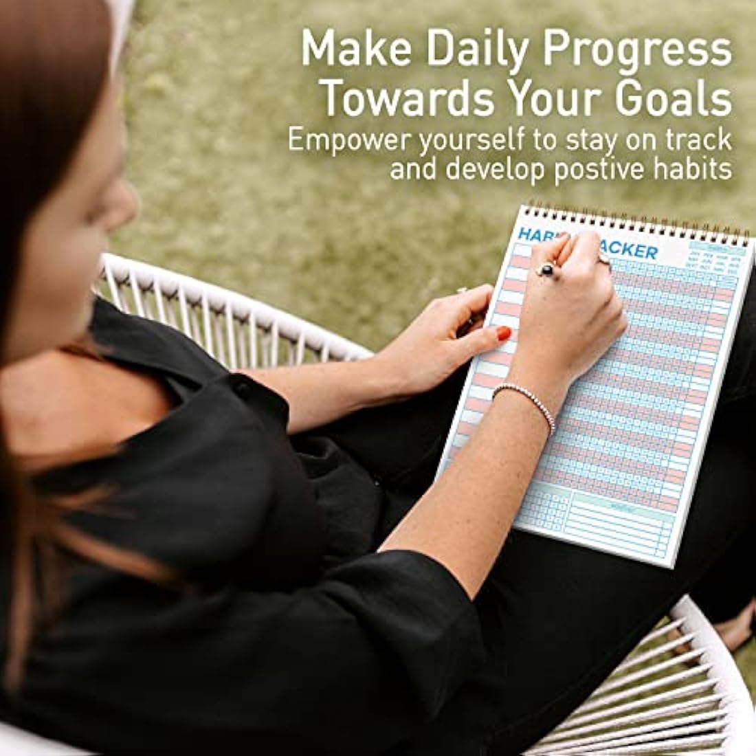 S&O Striped Habit Tracker Calendar - 24 Month Undated Routine Planner
