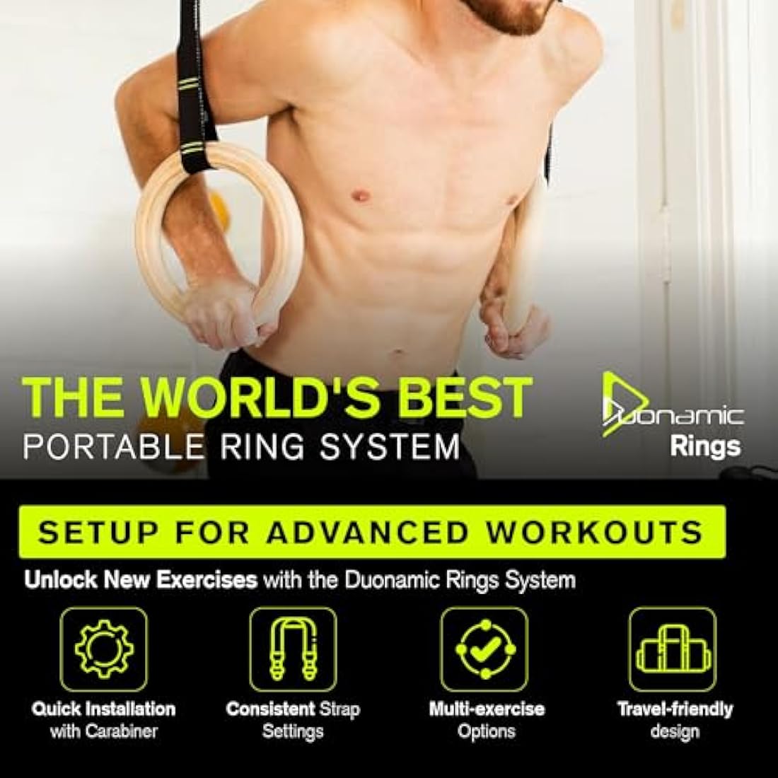 Duonamic Eleviia Neutral Grip Pull Up Handles – Portable Doorway Bar