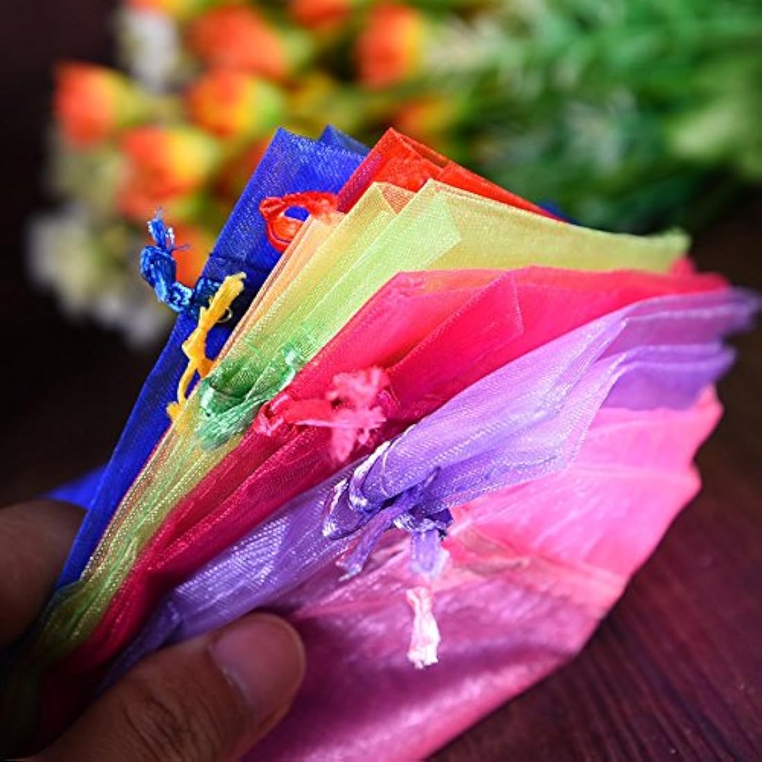G2PLUS 100pcs Organza Gift Bags | 10x15cm Mesh Jewelry Favor Pouches