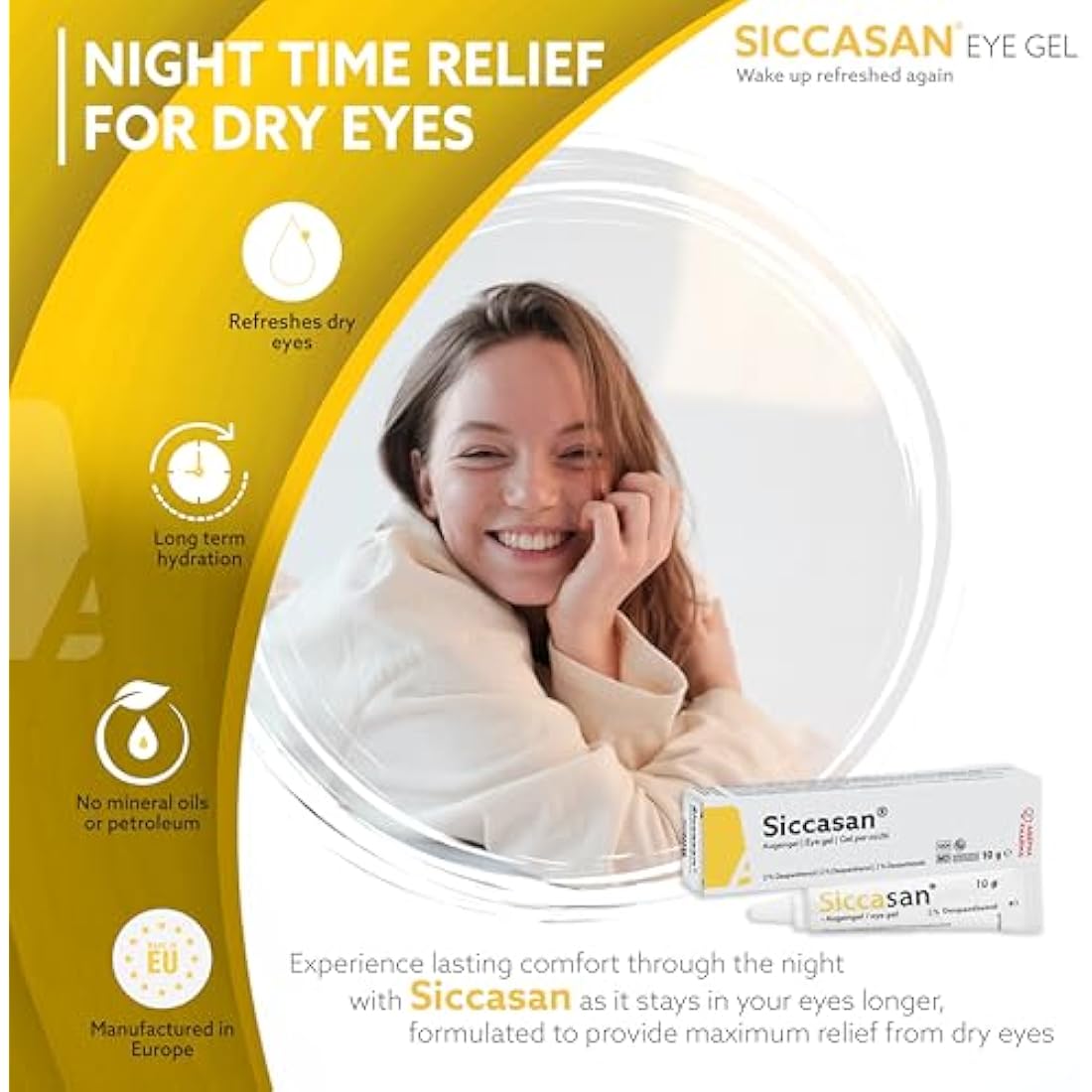 Siccasan Intensive Eye Gel – Dry Eye Relief with Dexpanthenol – 10g (3 Pack)