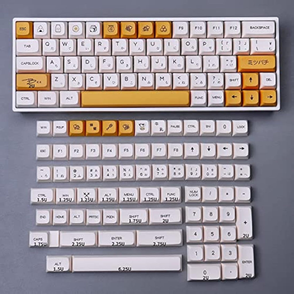 Jolof Store Honey Milk PBT Keycaps – 137 Keys XDA Profile Japanese Set