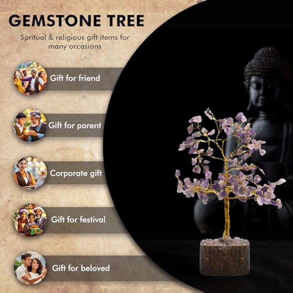 Amethyst Crystal Tree - 150 Bead Feng Shui Gemstone Bonsai