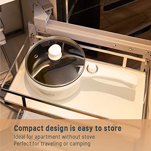 Vocha 1.5L Electric Hot Pot – Portable Non-Stick Multi-Cooker for Dorm, Beige