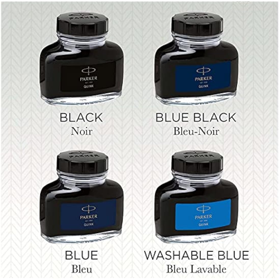 Parker QUINK Fountain Pen Ink Bottle – Blue-Black Refill, 57 ml