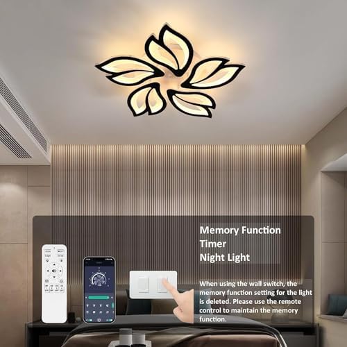 Jolof Store Modern Flower LED Chandelier – Dimmable 5-Head Acrylic Lamp