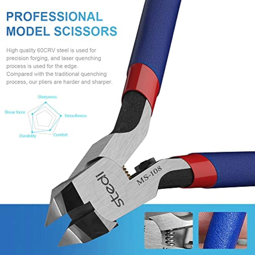 stedi 5-inch Single-Edge Model Nipper | Ultra-Thin Plastic Cutting Tool
