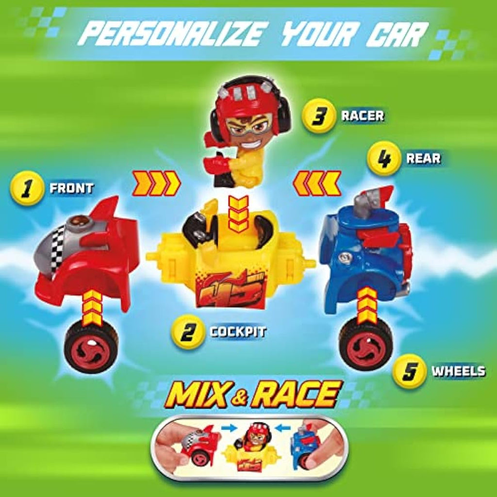 T-Racers Glow Race Series | Collectible Customizable Toy Car & Driver