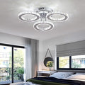 VETRULUS Modern Crystal LED Chandelier | 3-Ring Flush Mount Ceiling Light