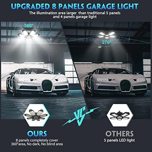 DEEIRAO 260W LED Garage Light | 26000LM Deformable Shop Lamp | 2 Pack