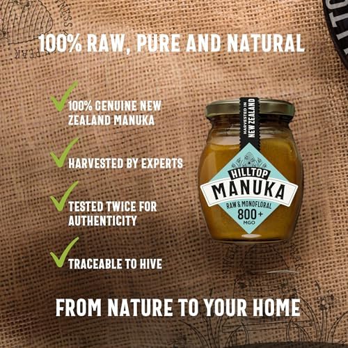 Hilltop Honey Manuka MGO 800+ Monofloral New Zealand Honey – 225g