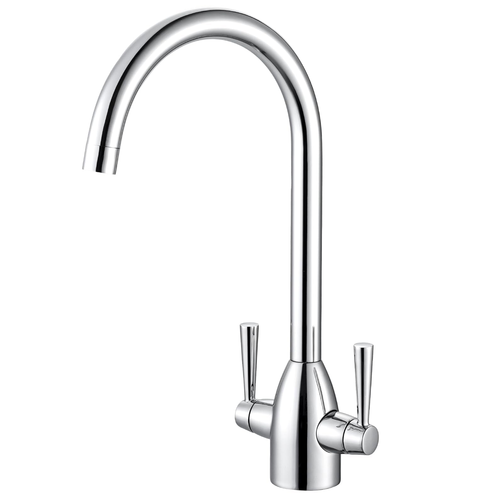Hapilife Kitchen Sink Mixer Tap | Dual Lever Chrome Swivel Faucet