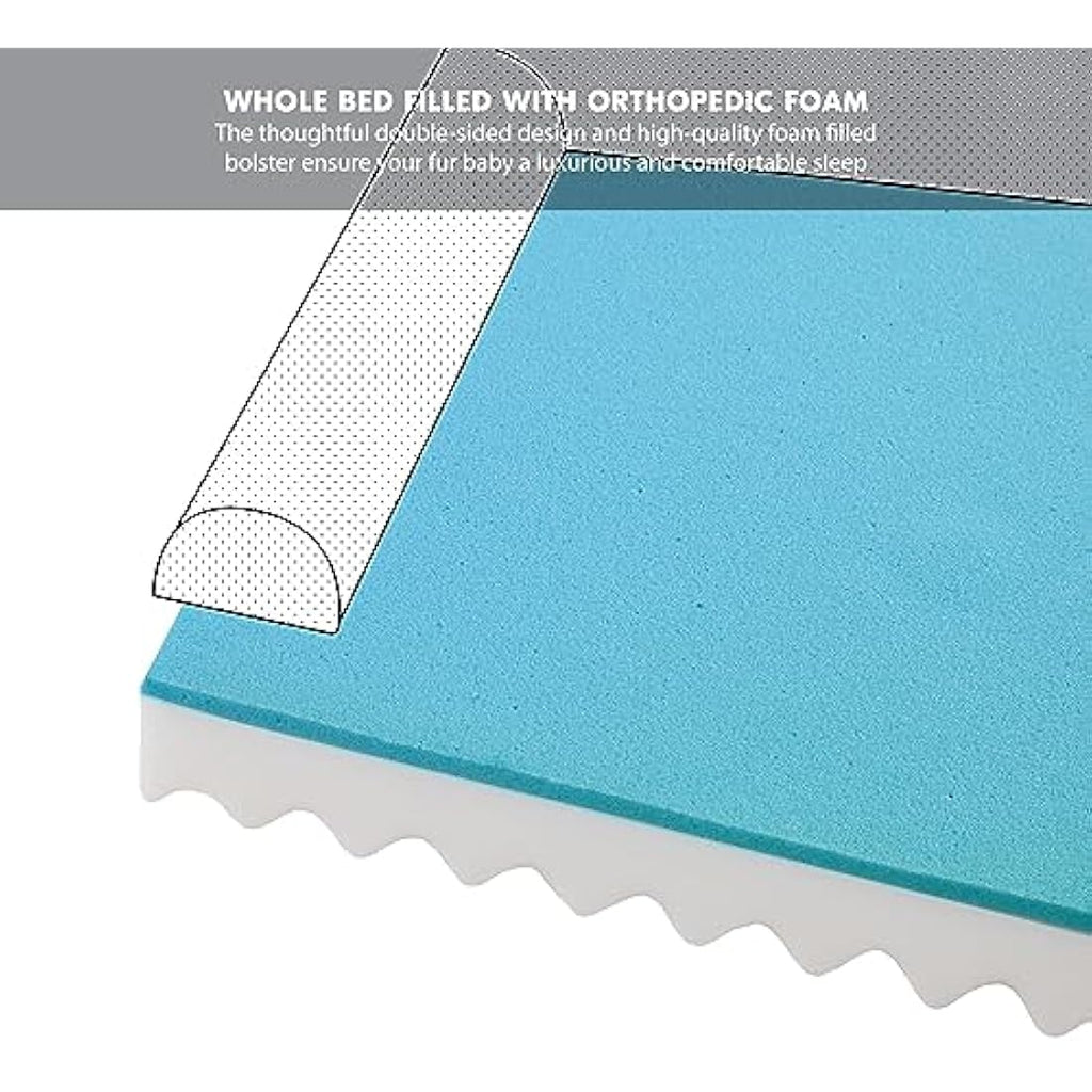 Orthopedic Memory Foam Dog Bed – Waterproof Grey Sofa