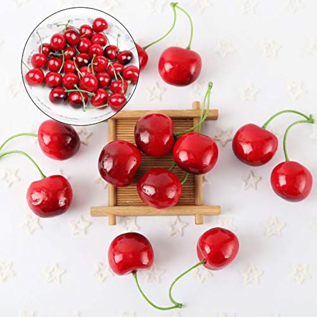 Jolof Store 50 Pcs Artificial Red Cherries – Foam Fruit Vase Filler