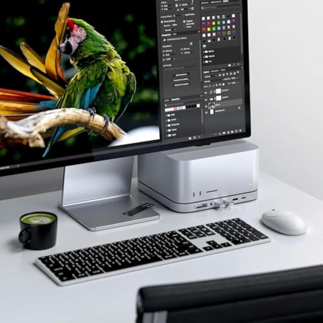 Satechi Mac Mini Hub & Stand with NVMe/SATA SSD Enclosure - Silver