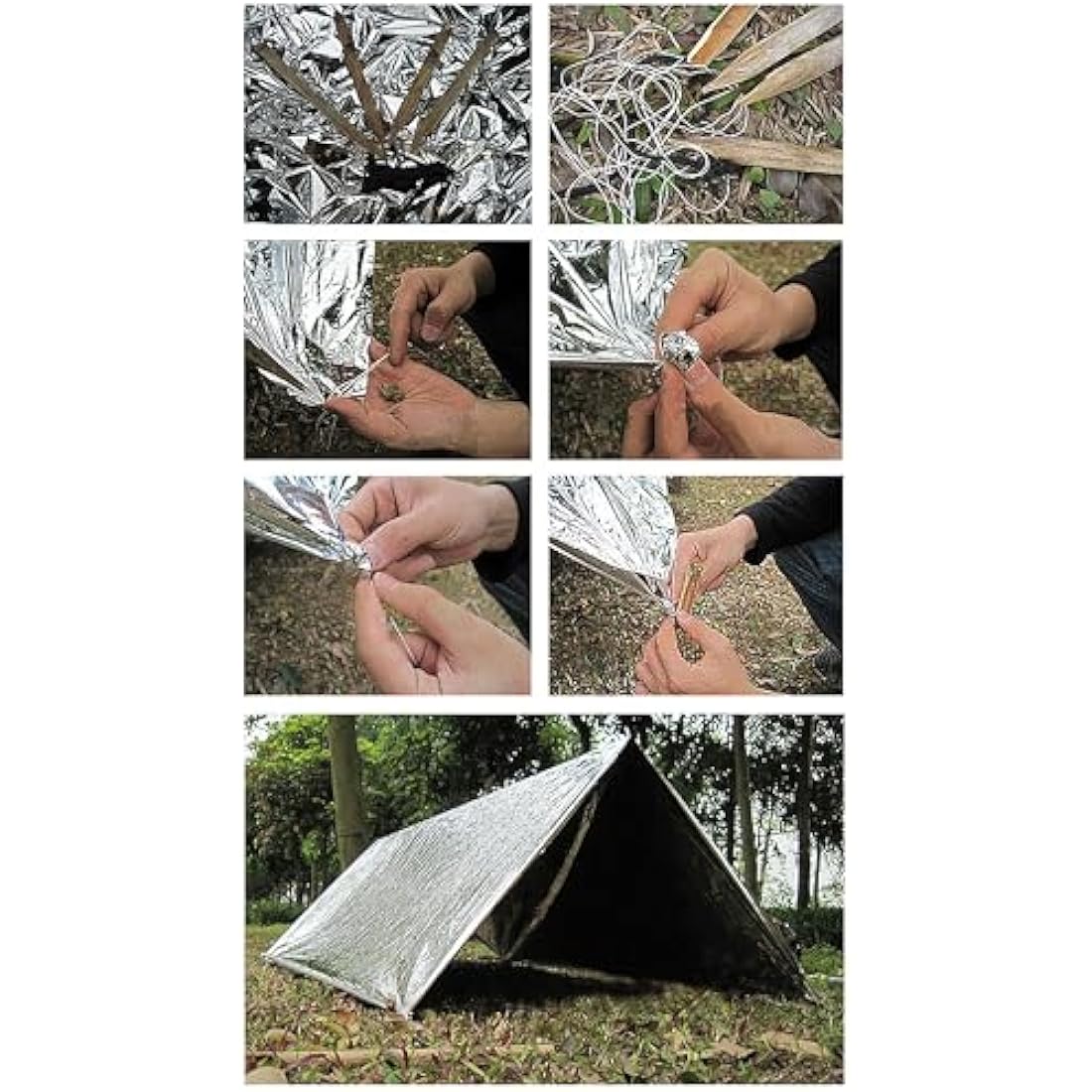 MIXIAO Emergency Mylar Thermal Blankets - 50 Pack Survival Gear