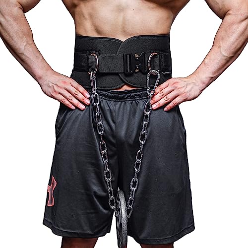 MANUEKLEAR Quick Locking Dip Belt | Heavy Duty Weightlifting Belt with Chain
