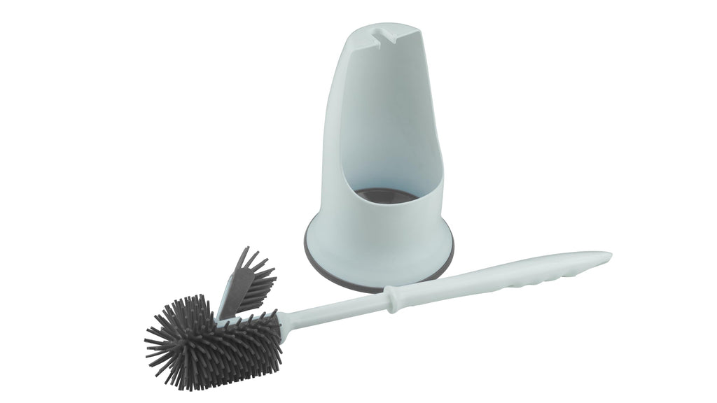 The Home Valet Company Silicone Under-Rim Toilet Brush Set with Holder, Grey - image 5