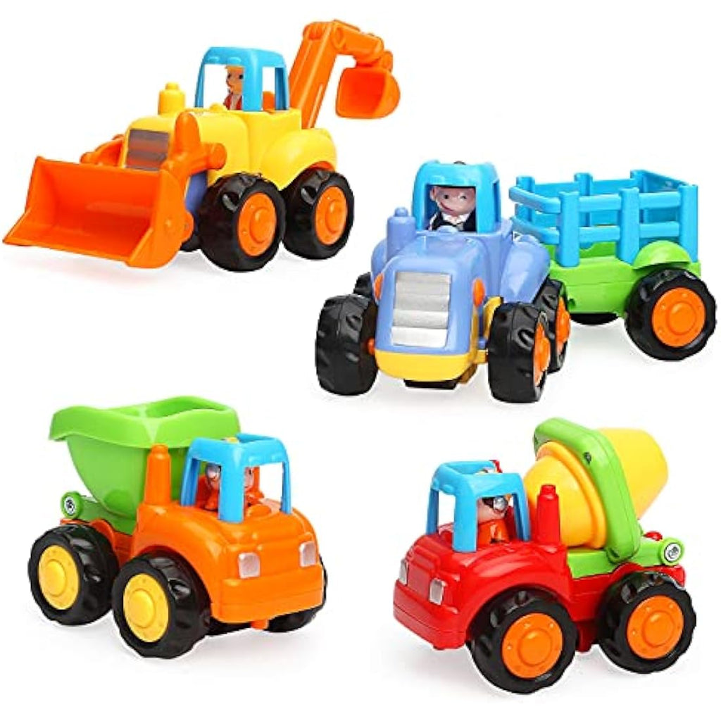 Friction Powered Push and Go Toy Cars for Toddlers, 3-Pack