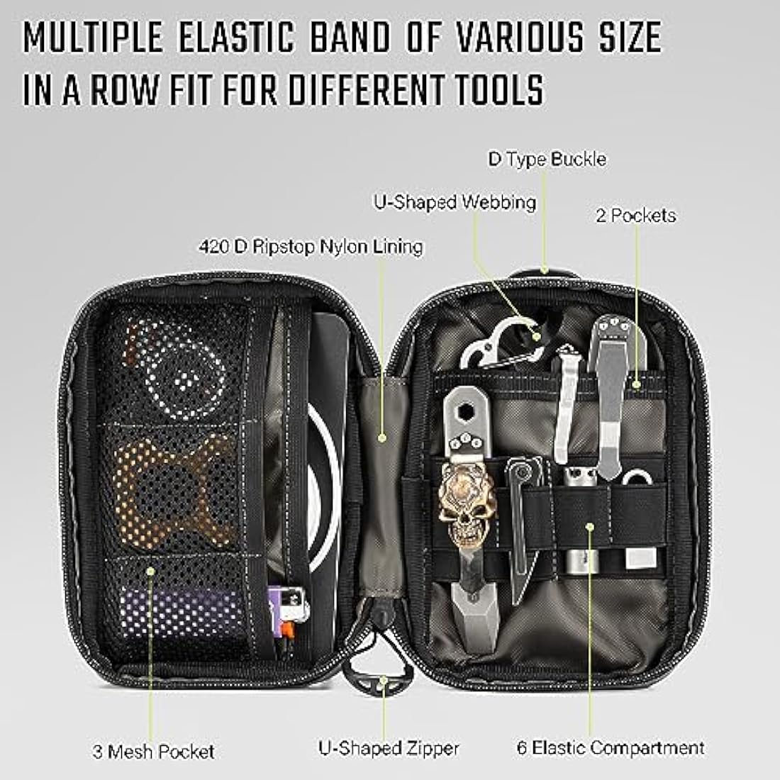 Tactical Geek Block E3.0 EDC Pouch | Molle Utility Tool Organizer - White