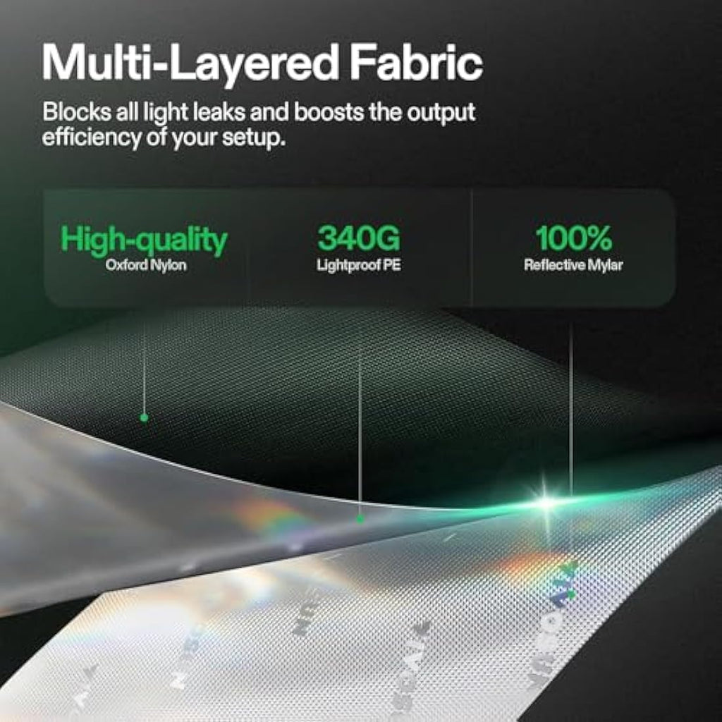 VIVOSUN Mylar Grow Tent - 120x60x150cm Reflective Indoor Hydroponics