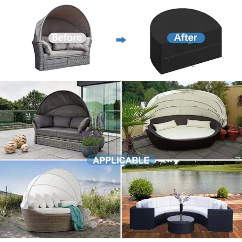 VANSHEIM Outdoor Daybed Cover – Waterproof 420D Oxford Garden Furniture