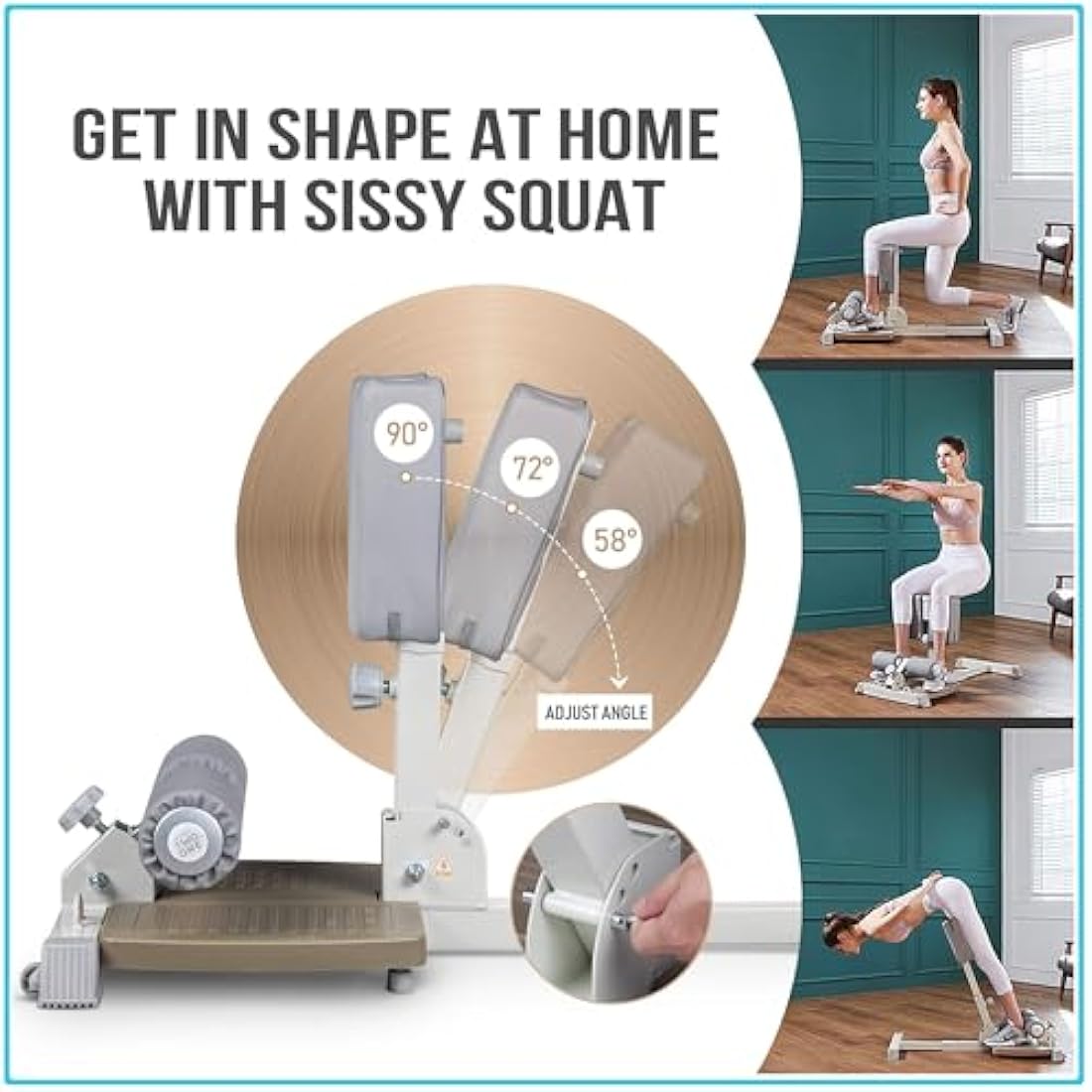 Leikefitness Sissy Squat Bench – Foldable Multi-Function Home Gym Station