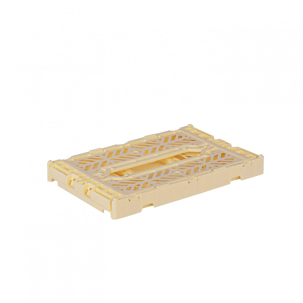 AYKASA Folding Crate, Sturdy Folding Box, Plastic, Stackable, Banana, Mini 27 x 17 x 11 cm