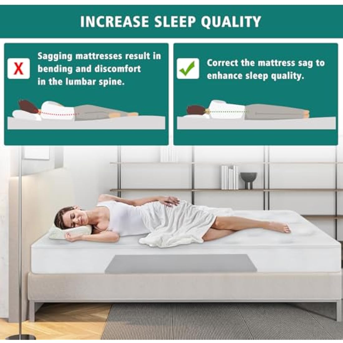 TANYOO Sagging Mattress Support - High Density Foam Bed Repair Pad