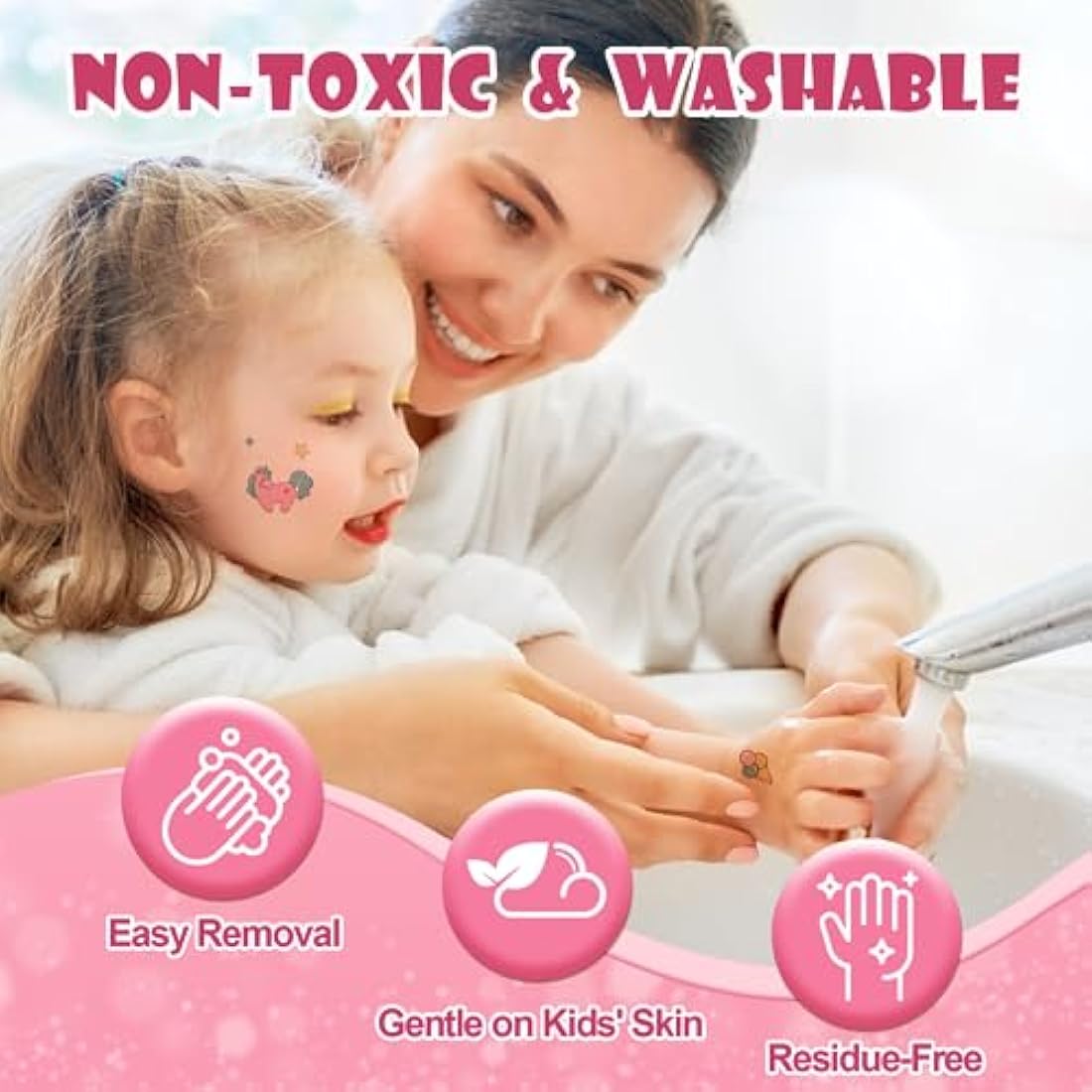 Anpro Kids Makeup Kit for Girls - 68Pcs Washable Pretend Play Set