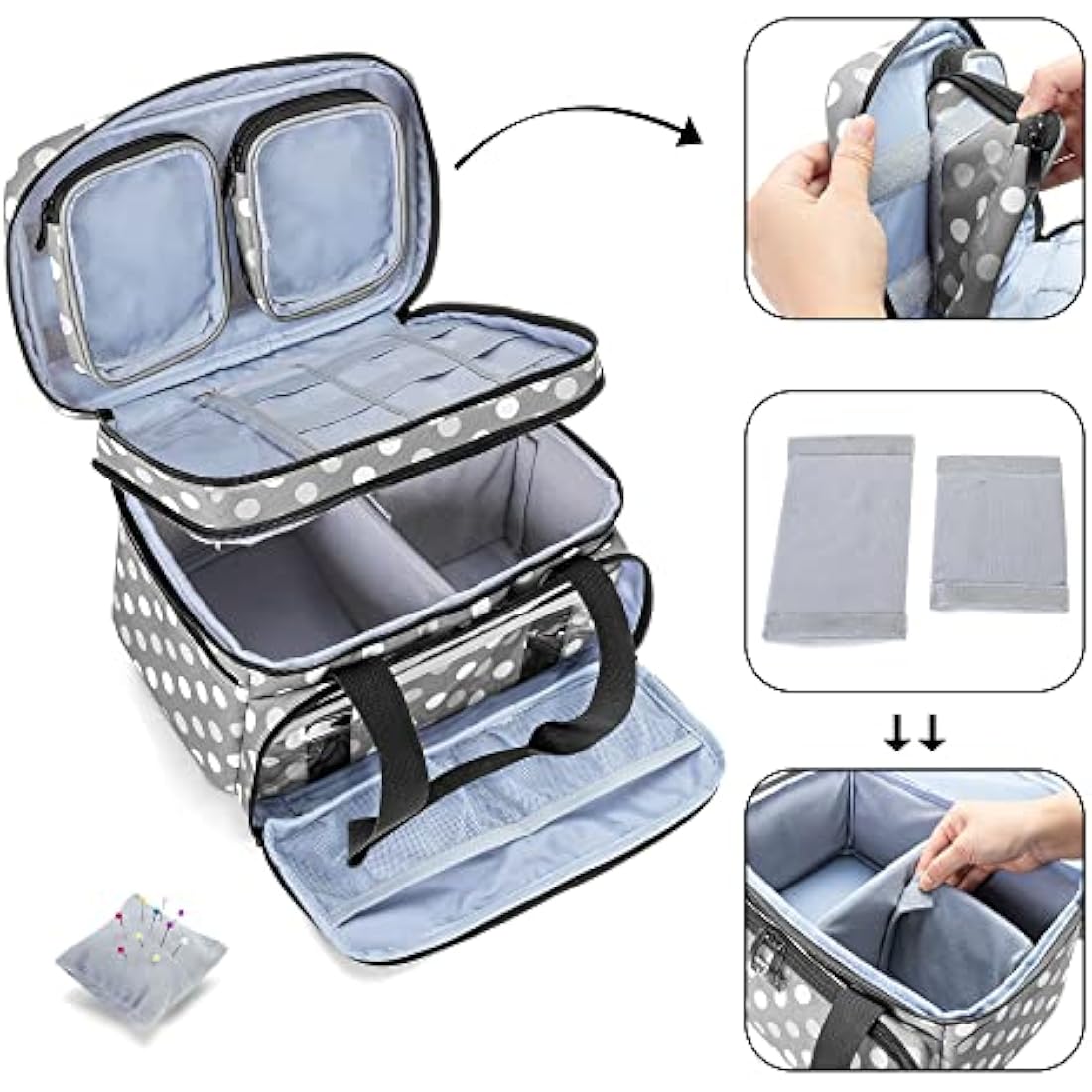 BAFASO Large Sewing Accessories Organiser Bag with Detachable Pouches