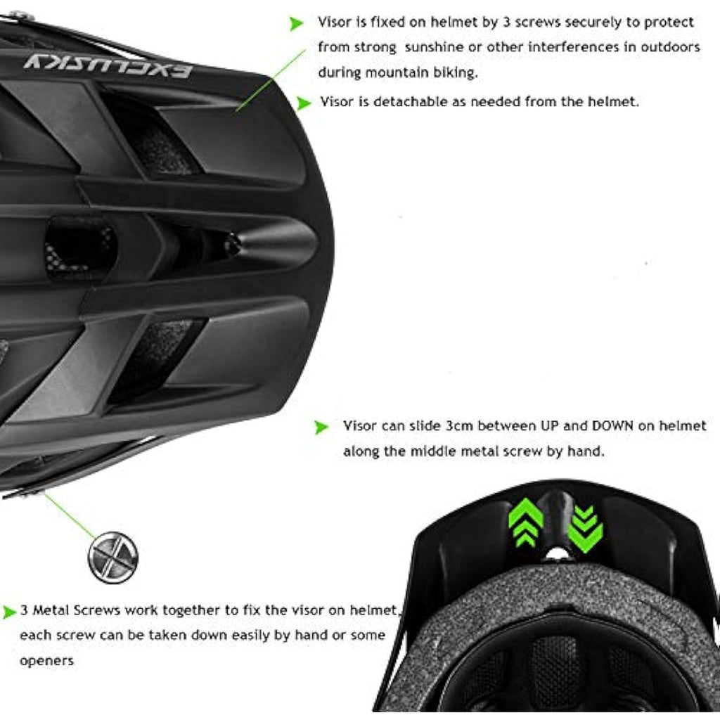 Exclusky Mountain Bike Helmet – Lightweight MTB Cycling Helmet for Adults