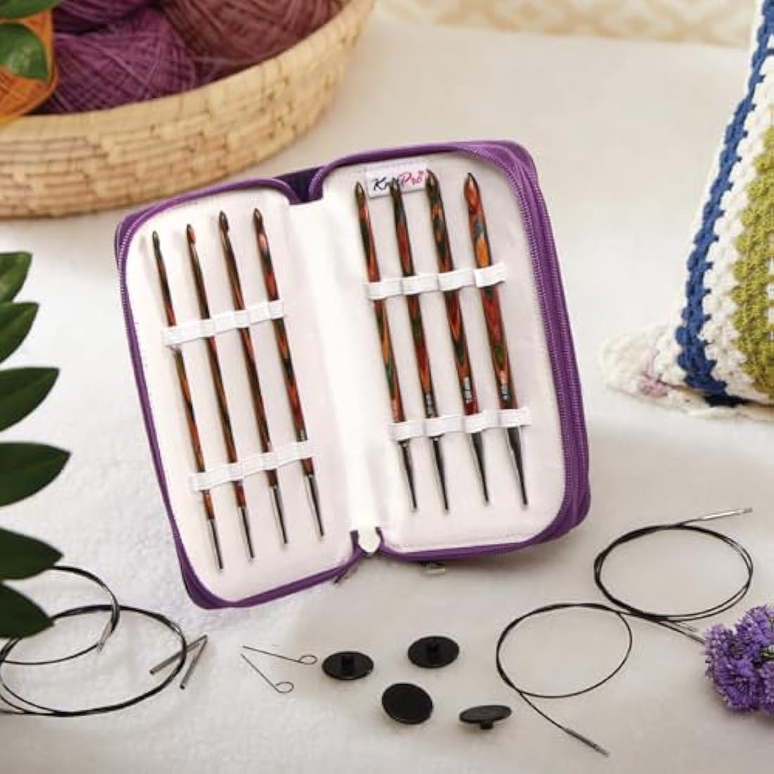 KnitPro Symfonie Tunisian Crochet Hook Set – Birch Wood (8 Sizes)