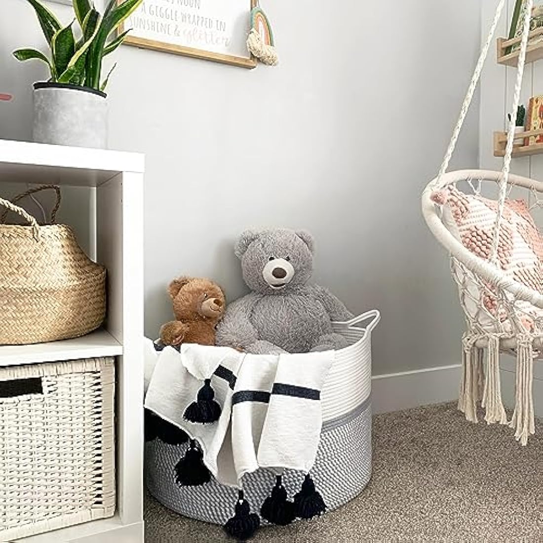 Jolof Store XXXL Cotton Rope Laundry Basket | Large Woven Storage Hamper