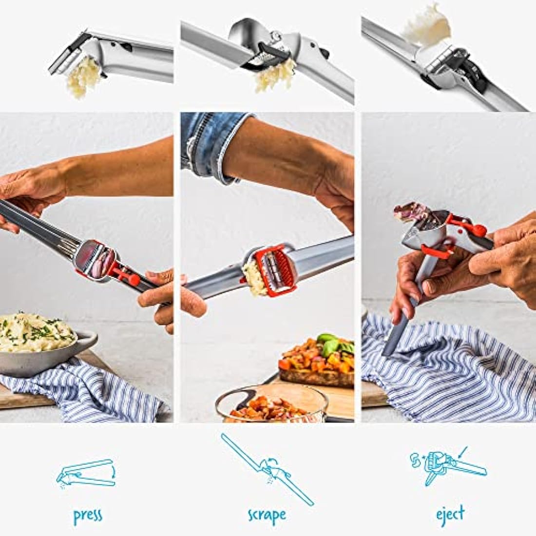 Dreamfarm Garject – 2-in-1 Garlic Press and Mincer with Peel Ejector