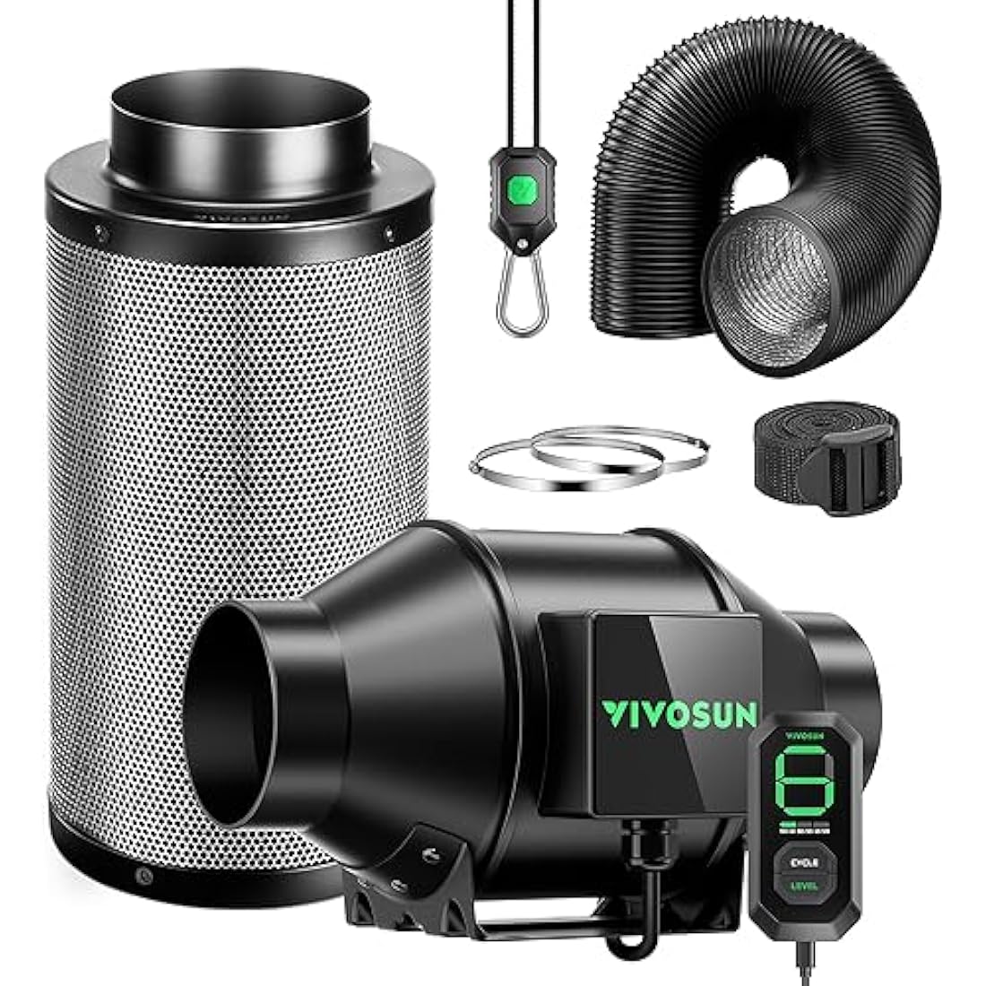 Vivosun PRO G4 Smart Grow Tent Ventilation Kit with 10cm Duct Fan