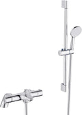 MORADO Thermostatic Bath Shower Mixer Tap Set with Riser Kit | Chrome