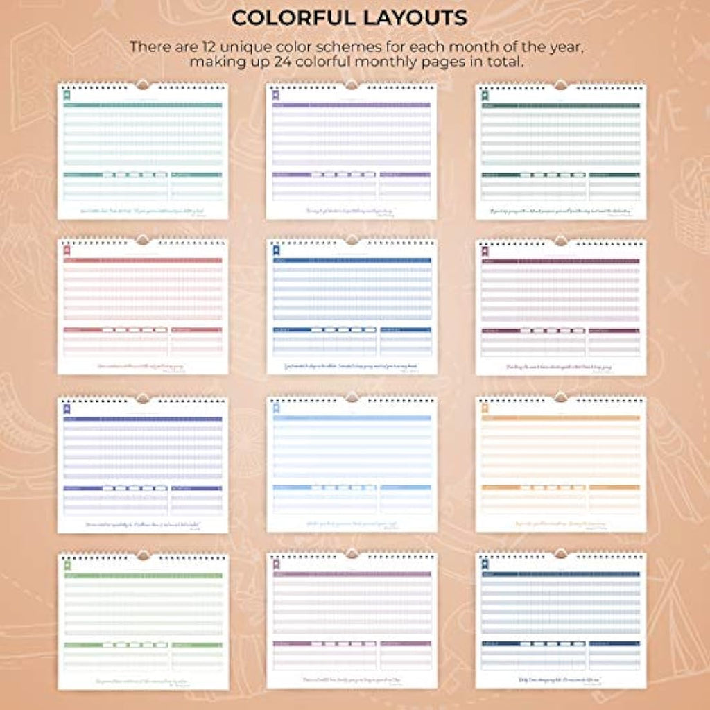 Clever Fox Habit Calendar – 24-Month Goal Planner & Tracker, Black