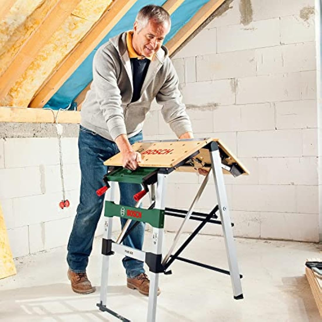 Bosch PWB 600 Folding Workbench | Bamboo Surface & 200kg Capacity
