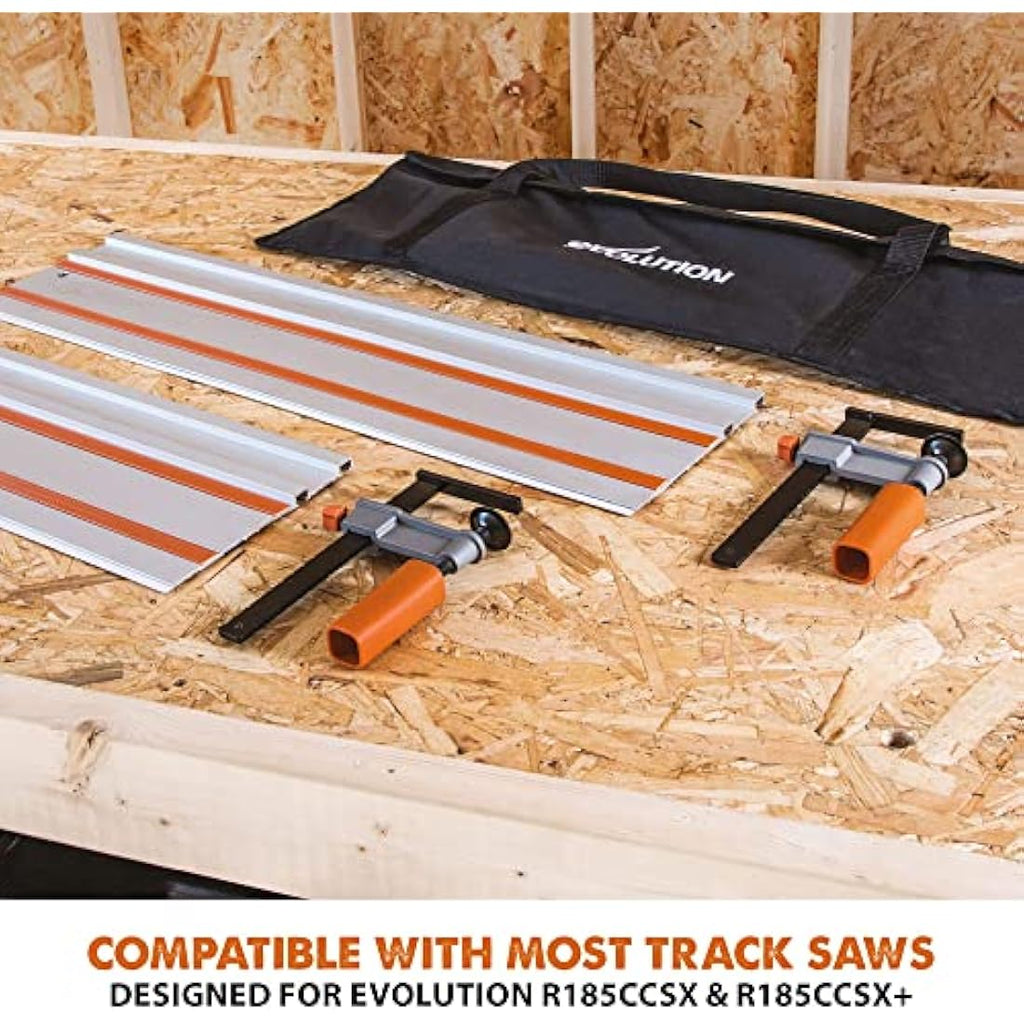Evolution 1400mm Circular Saw Guide Rail Track | Includes Clamps & Bag