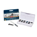 Derwent Tinted Charcoal Paint Pan Set - 12 Water-Soluble Muted Tones